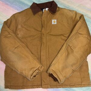 VTG Carhartt JQ2brn Quilted Jacket Men's size 52 Union Made Made in USA